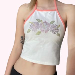 Y2k Rhinestone Halter Top 🌺